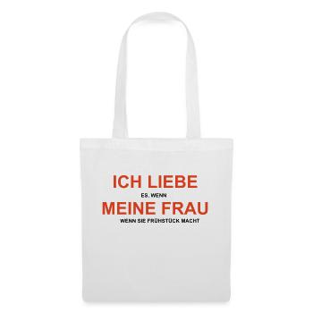 Cooles „Ich Liebe Meine Frau“ Design für Ihn - Stoffbeutel - Weiß - Vorne