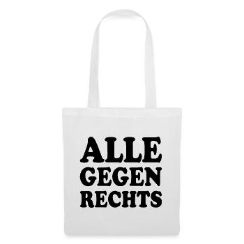 Alle gegen rechts - Stoffbeutel - Weiß - Vorne