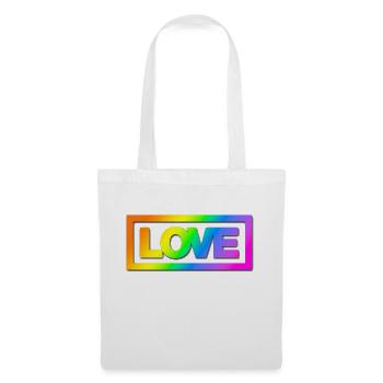 Typo LOVE Kontur Rainbow Shadow - Stoffbeutel - Weiß - Vorne