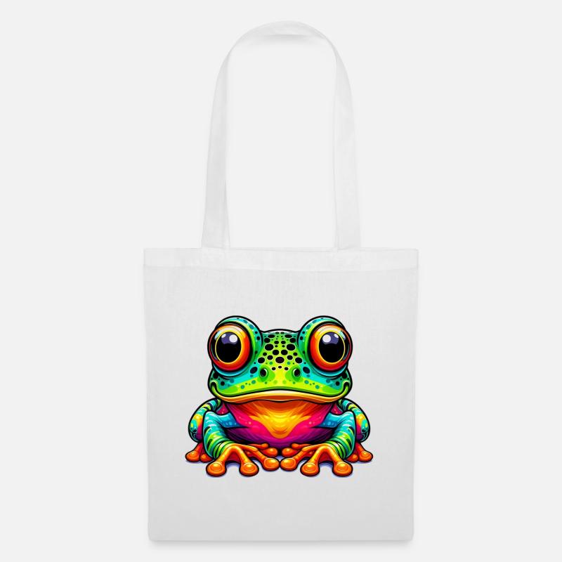 Frosch - Stoffbeutel - Weiß