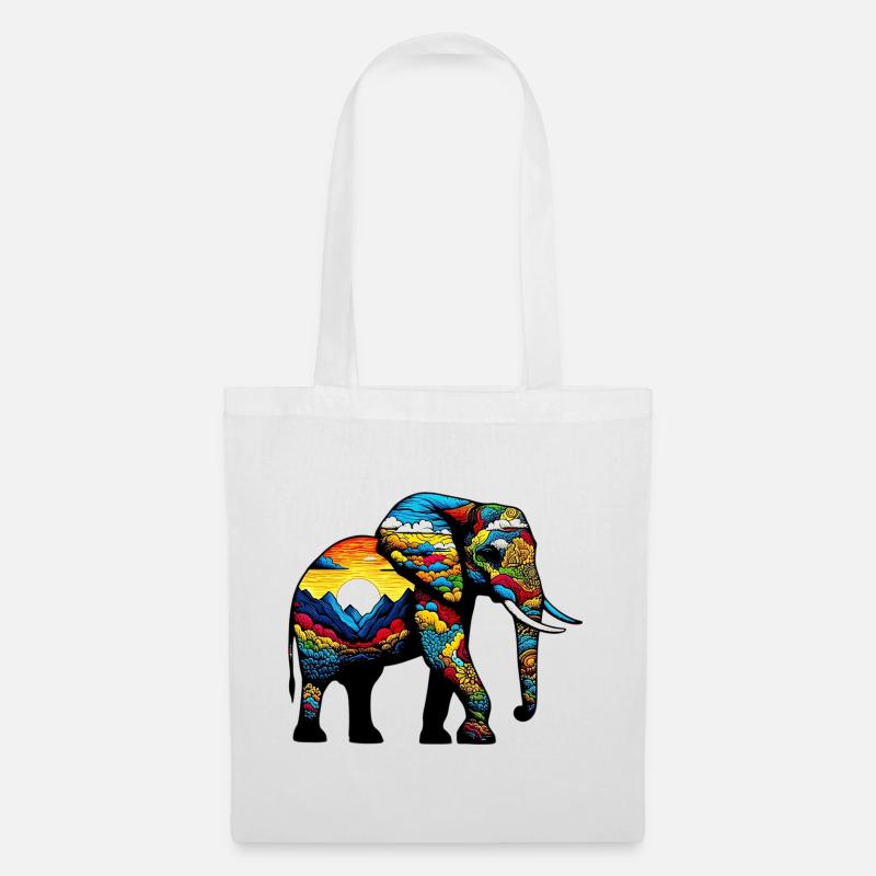 Elefant - Stoffbeutel - Weiß
