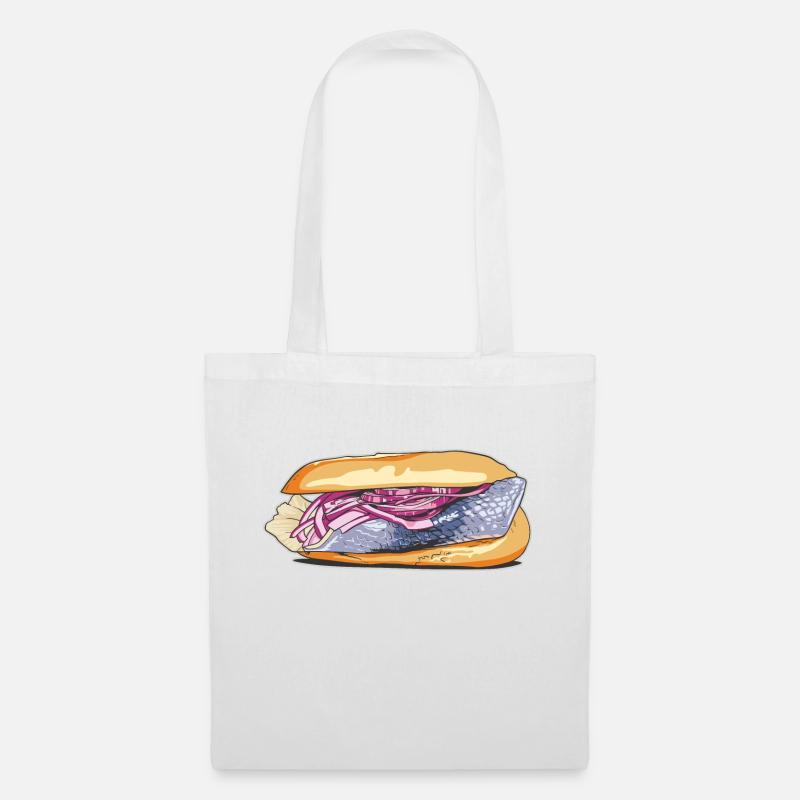 Fischsemmel // Illustration - Stoffbeutel - Weiß