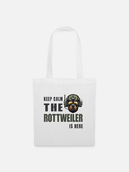Rottweiler – Keep Calm Design - Stoffbeutel - Weiß