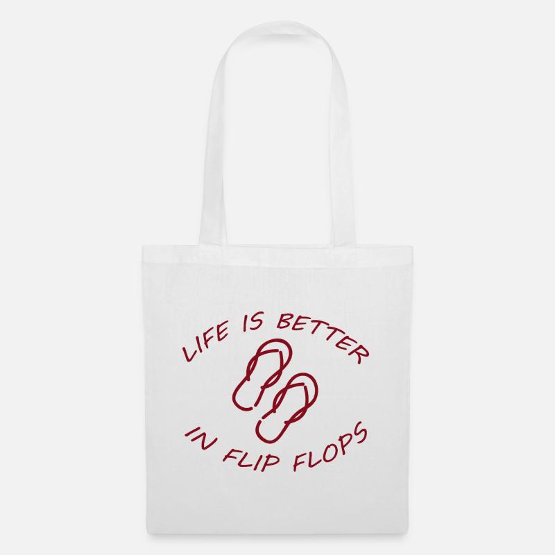 LIFE IS BETTER IN FLIP FLOPS - Stoffbeutel - Weiß