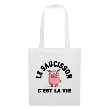le saucisson c'est la vie humour - Sac en tissu - blanc - Devant