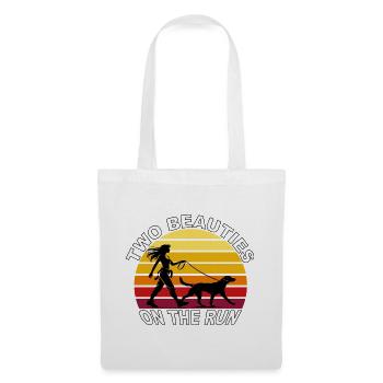 Deux beautés en fuite Dog Retro Design - Sac en tissu - blanc - Devant