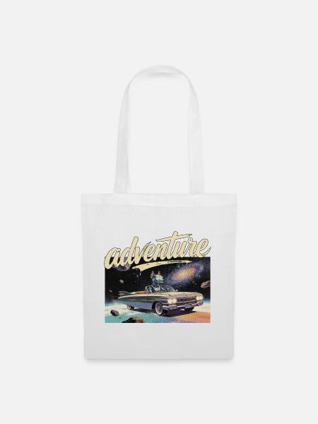 Retro Auto Abenteuer - Stoffbeutel - Weiß