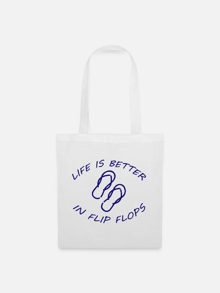 LIFE IS BETTER IN FLIP FLOPS - Stoffbeutel - Weiß
