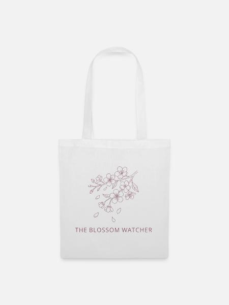 The Blossom Watcher – Frühlings-Schnee-UK-Saisonkunst - Stoffbeutel - Weiß