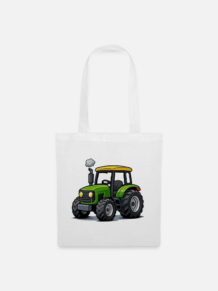Traktor Trekker Cartoon - Stoffbeutel - Weiß