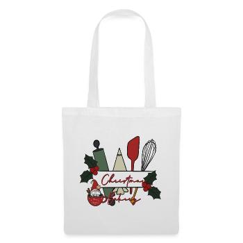 Weihnachtsbäckerei Motiv - Stoffbeutel - Weiß - Vorne