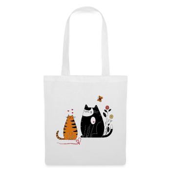 Katzenfreunde - Stoffbeutel - Weiß - Vorne