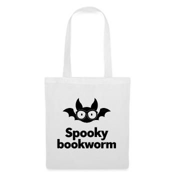 Spooky Bookworm Bat Graphic - Stoffbeutel - Weiß - Vorne