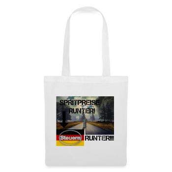 Spritpreise Runter! – Steuerlast senken!!! - Stoffbeutel - Weiß - Vorne