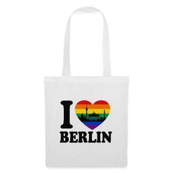 Ich liebe Berlin - Vielfalt - Regenbogenfarben - Stoffbeutel - Weiß - Vorne