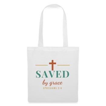 Saved By Grace – Ephesians 2:8 Christian - Stoffbeutel - Weiß - Vorne