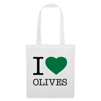 I LOVE OLIVES Oliven - Stoffbeutel - Weiß - Vorne
