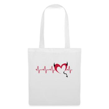 herz-teufel-ekg - Stoffbeutel - Weiß - Vorne