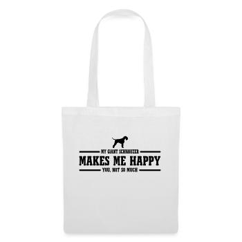 Schnauzer me rend heureux - Sac en tissu - blanc - Devant