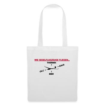 Segelflieger Geschenk - Stoffbeutel - Weiß - Vorne