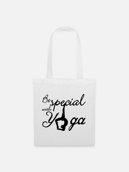 Yoga Geschenk Fitness Meditation Sport Spruch - Stoffbeutel - Weiß