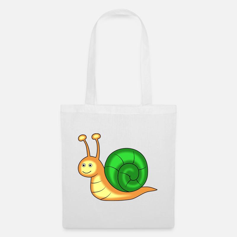 schnecke tier lustig - Stoffbeutel - Weiß