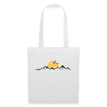 MONTAGNES Paysage Silhouette Panorama - Sac en tissu - blanc - Devant