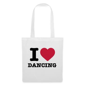 I love Dancing Spruch Tanzen Tanz Tänzer Herz Puls - Stoffbeutel - Weiß - Vorne