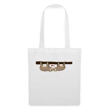 Saint Valentin paresseux - Sac en tissu - blanc - Devant