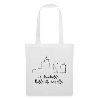 La Rochelle design noir by Nicolas Poitevin - Sac en tissu - blanc - Devant