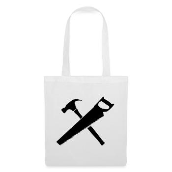 Tools carpenter hammer and saw - Tote Bag - white - Front
