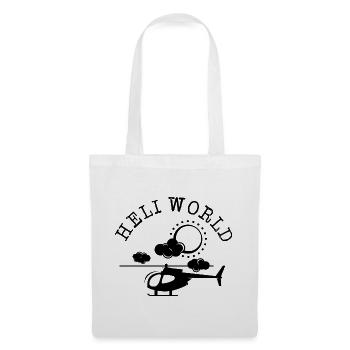 Icône de la bande dessinée Heli World Helicopter Air Helicopter - Sac en tissu - blanc - Devant