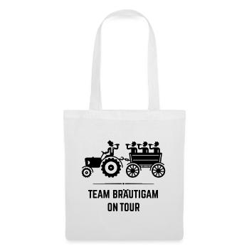 Team Bräutigam On Tour Mit Trecker (JGA / Black) - Stoffbeutel - Weiß - Vorne