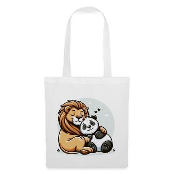 Cuddling Lion And Panda In Love - Tote Bag - white - Front