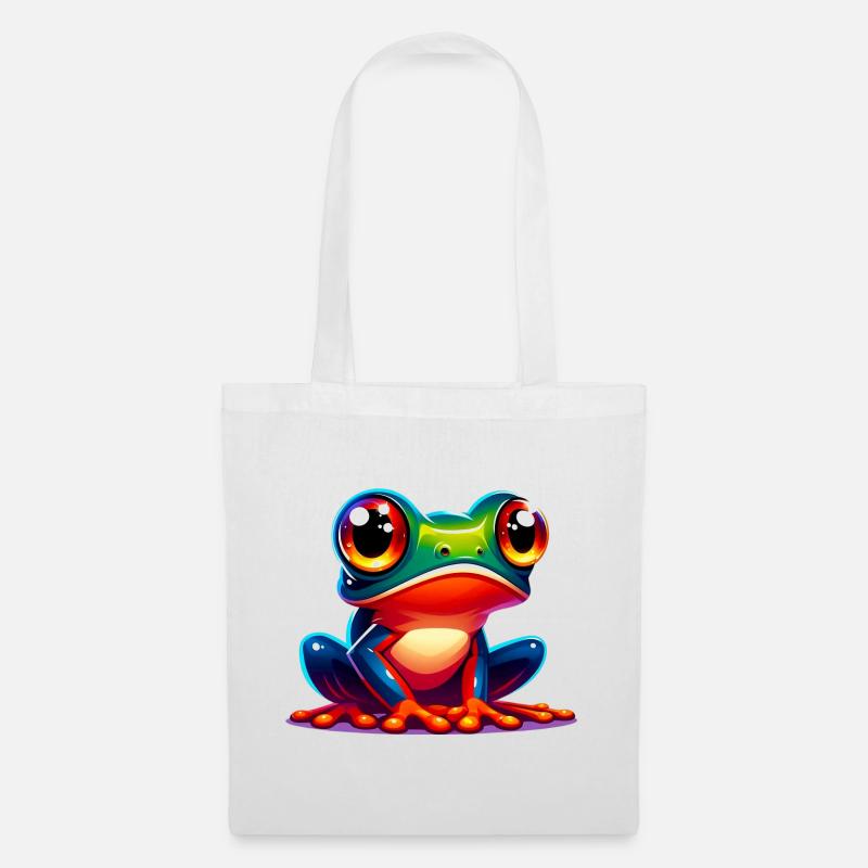 Frosch - Stoffbeutel - Weiß