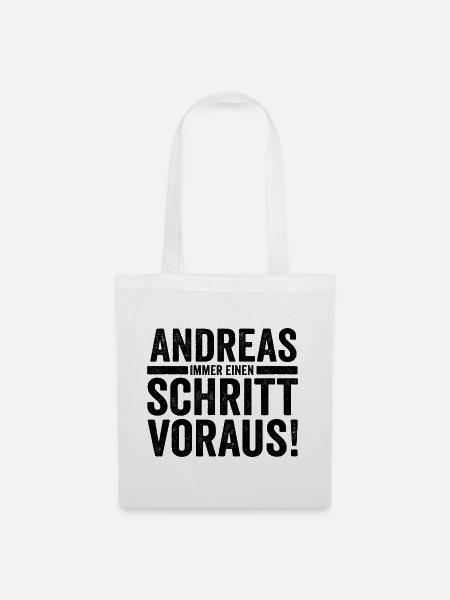 Vorname Andreas - Stoffbeutel - Weiß