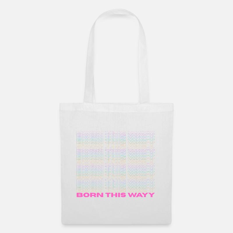 Pride / CSD / LGBTQ+ Design "Born this wayy" - Stoffbeutel - Weiß