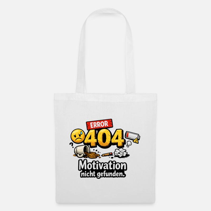 404 Error Motivation nicht gefunden - Stoffbeutel - Weiß