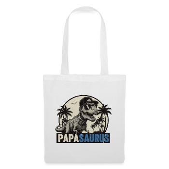 Papasaurus – Cooler T-Rex Vater Design - Stoffbeutel - Weiß - Vorne