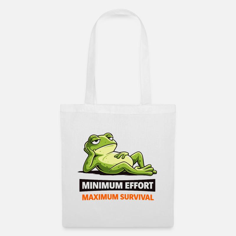 Frog Chill: Minimaler Aufwand - Stoffbeutel - Weiß