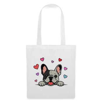 Französische_Bulldogge_Pfoten_mit_Herz_schwatzwei ß - Tote Bag - white - Front
