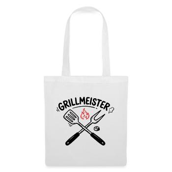 Grillmeister BBQ Grillen Pitmaster Männer - Stoffbeutel - Weiß - Vorne