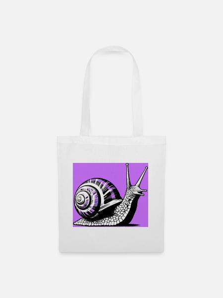 Schnecke - Stoffbeutel - Weiß