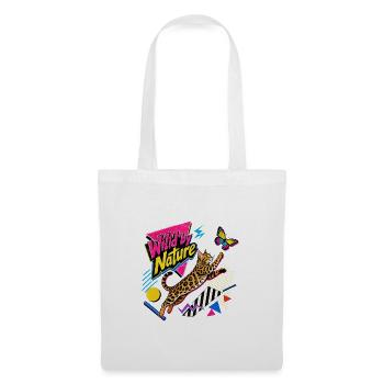 90s Pop Art Bengal Cat & Butterfly - Tote Bag - white - Front