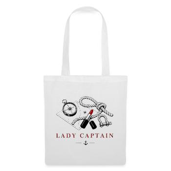 Lady Captain – Seglerin & Skipperin - Stoffbeutel - Weiß - Vorne