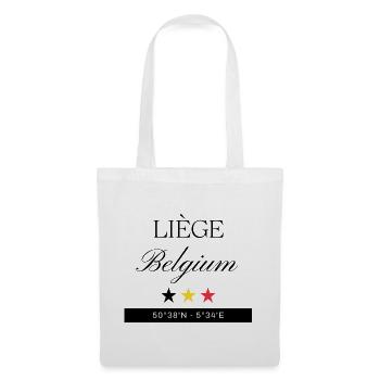 Lüttich Belgien Souvenir – Reise minimalistisch - Stoffbeutel - Weiß - Vorne