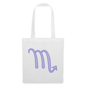 Skorpion-Sternzeichen-Symbol Pastel Purple - Stoffbeutel - Weiß - Vorne