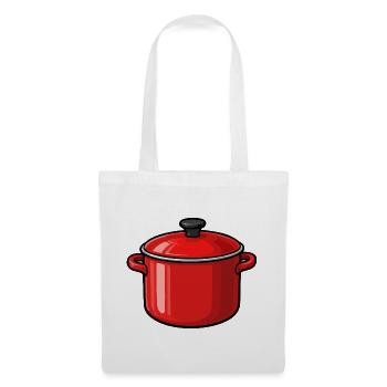 Roter Topf Cartoon Stil - Stoffbeutel - Weiß - Vorne