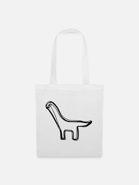 Dino handgezeichnet - Stoffbeutel - Weiß
