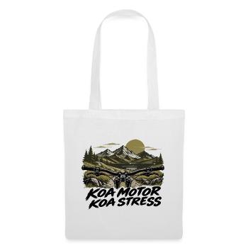 koa Motor koa Stress - kein Motor kein Stress, MTB - Stoffbeutel - Weiß - Vorne